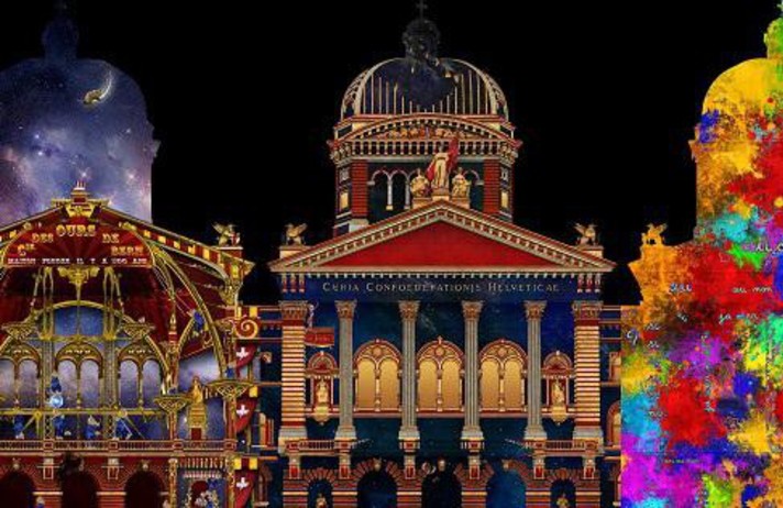 BERNE - SPECTACLE SON ET LUMIÈRE AU PALAIS FEDERAL